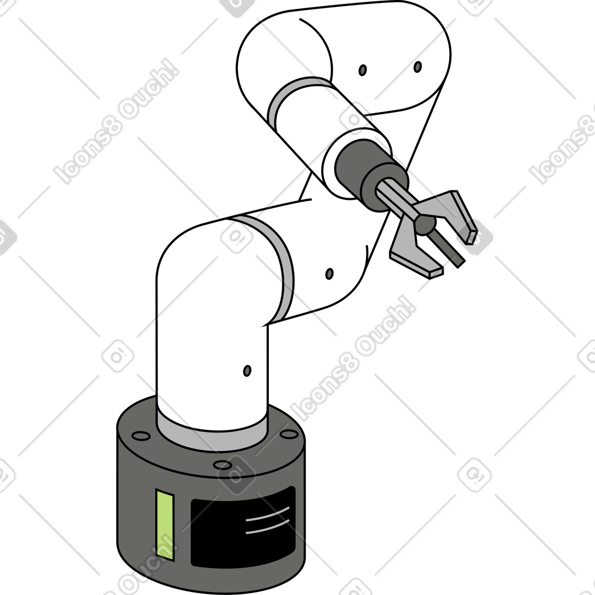 Ilustración Mano robótica en estilo Kindy a descargar en PNG y SVG