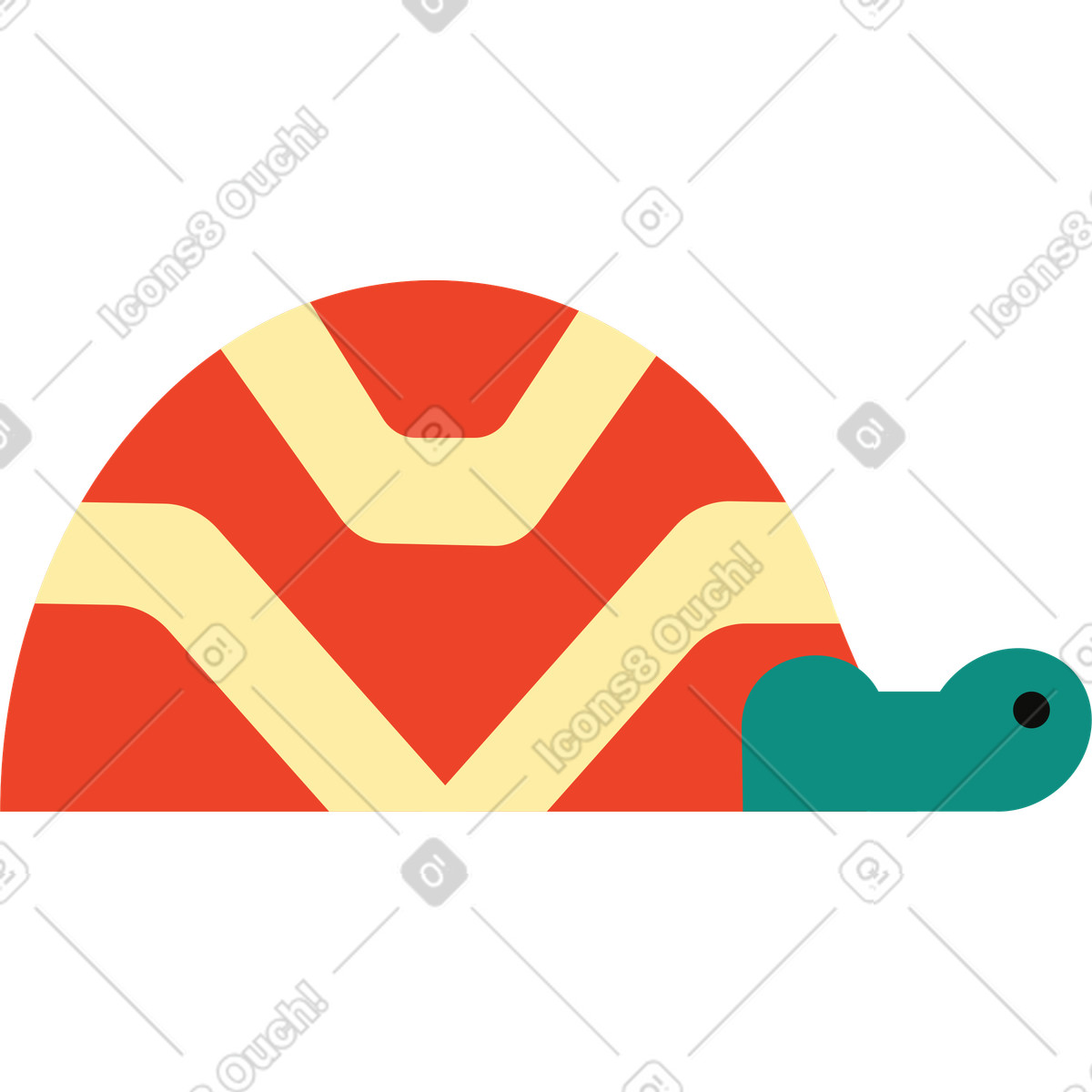 Turtle illustration in Polar style download in PNG, SVG