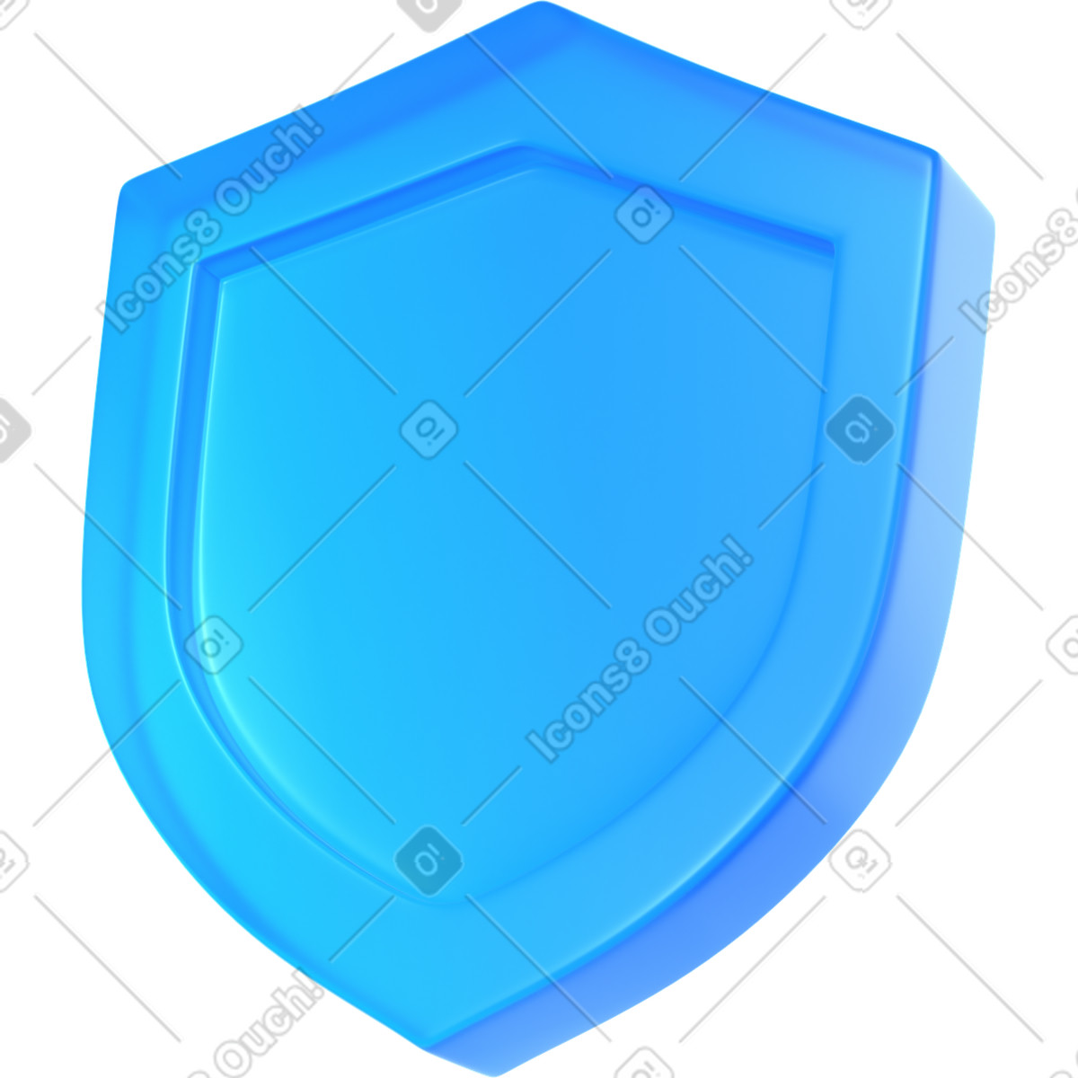 Sicherheitsschild aus glas-Illustration im 3D Glassy-Stil als Download in PNG, SVG