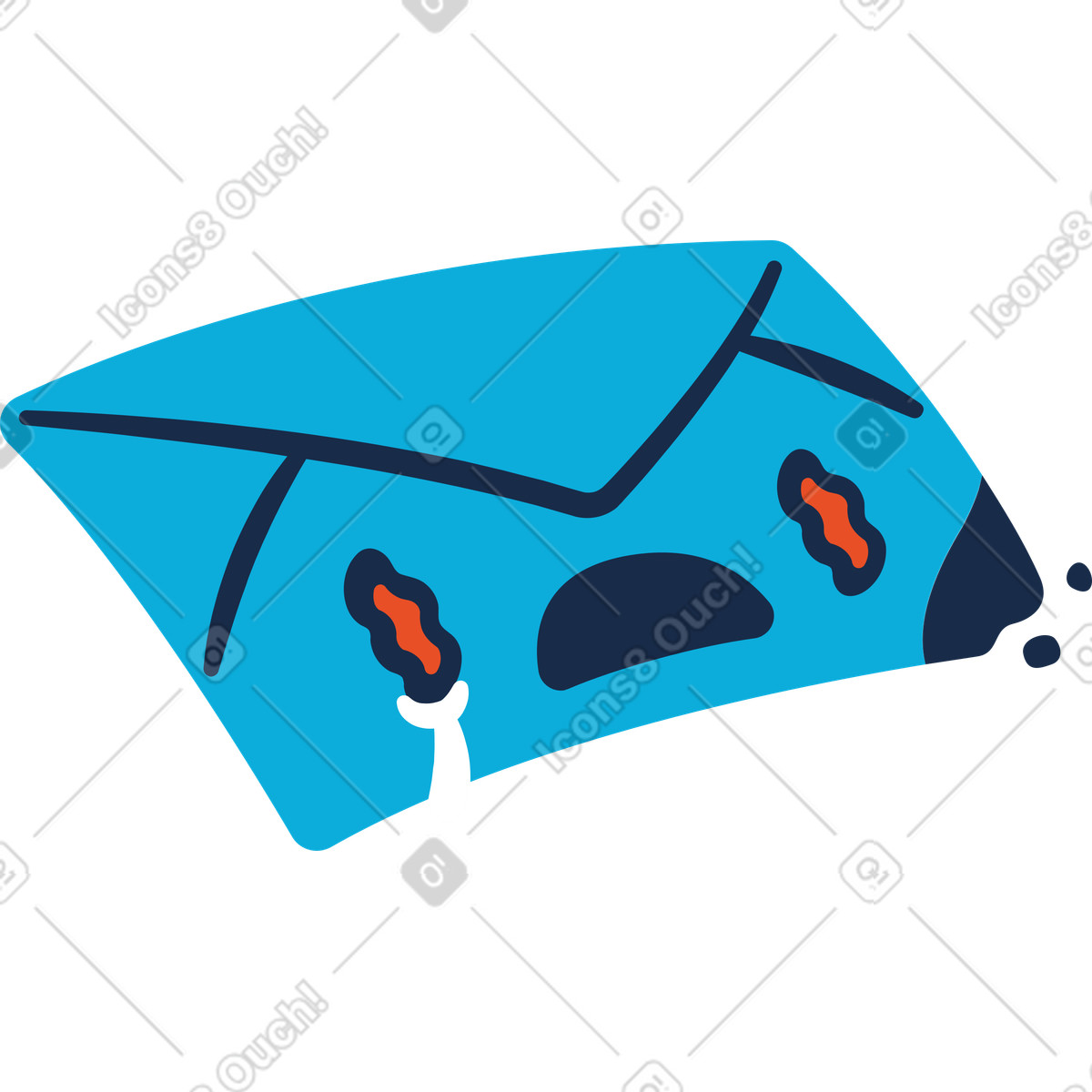 Verbrannter umschlag-Illustration im Flame-Stil als Download in PNG, SVG