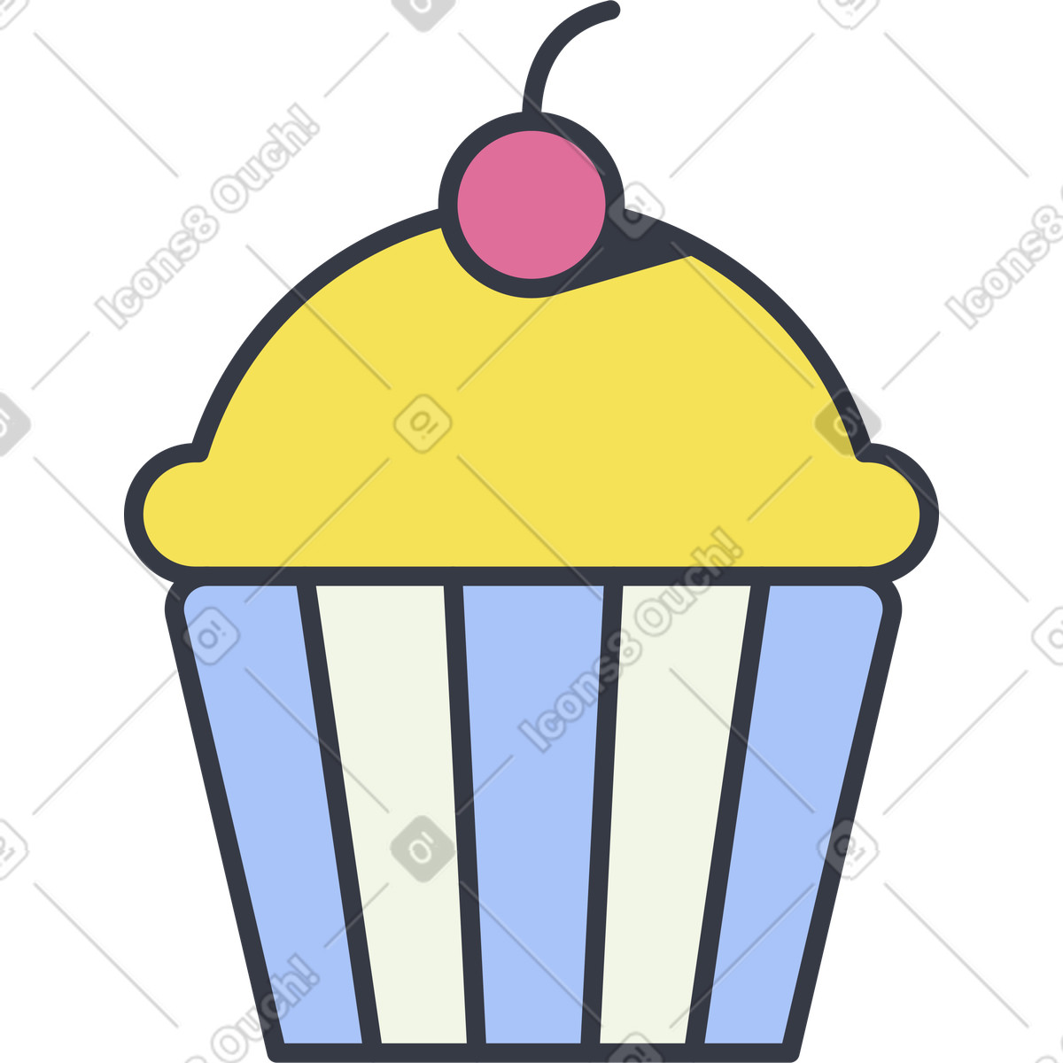 Cupcake-Illustration im Abstract-Stil als Download in PNG, SVG