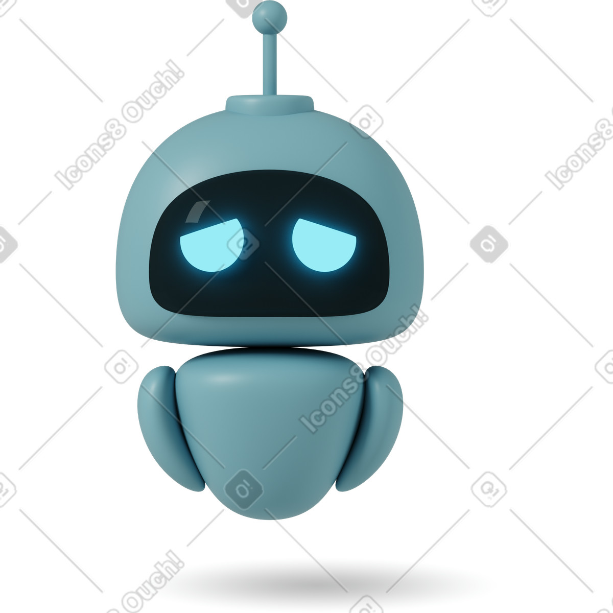 Ilustración Gpt robot sad en estilo 3D Casual life a descargar en PNG y SVG