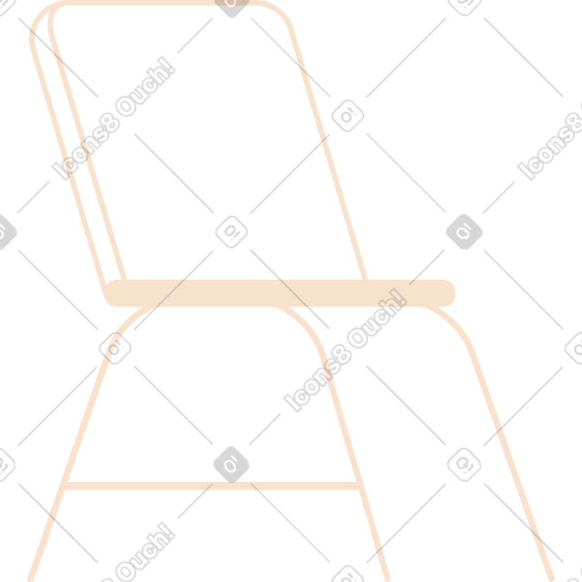 Folks スタイルの プラスチック製の椅子 のイラストをPNG、SVG形式でダウンロード