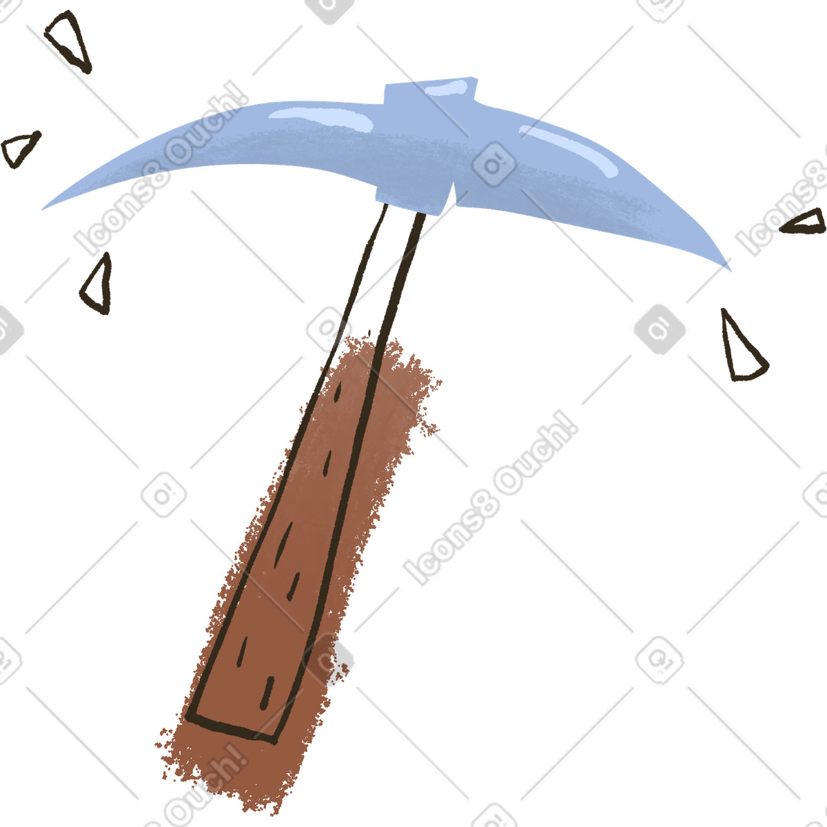 Pickaxe illustration in Fabulous style download in PNG, SVG