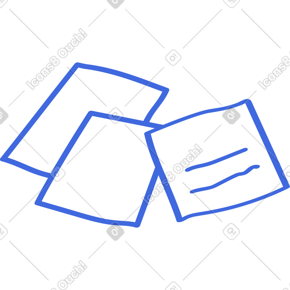 Иллюстрация Documents papers stack minimal line drawing for office file organization в стиле Ballpoint Pen — скачать в форматах PNG, SVG