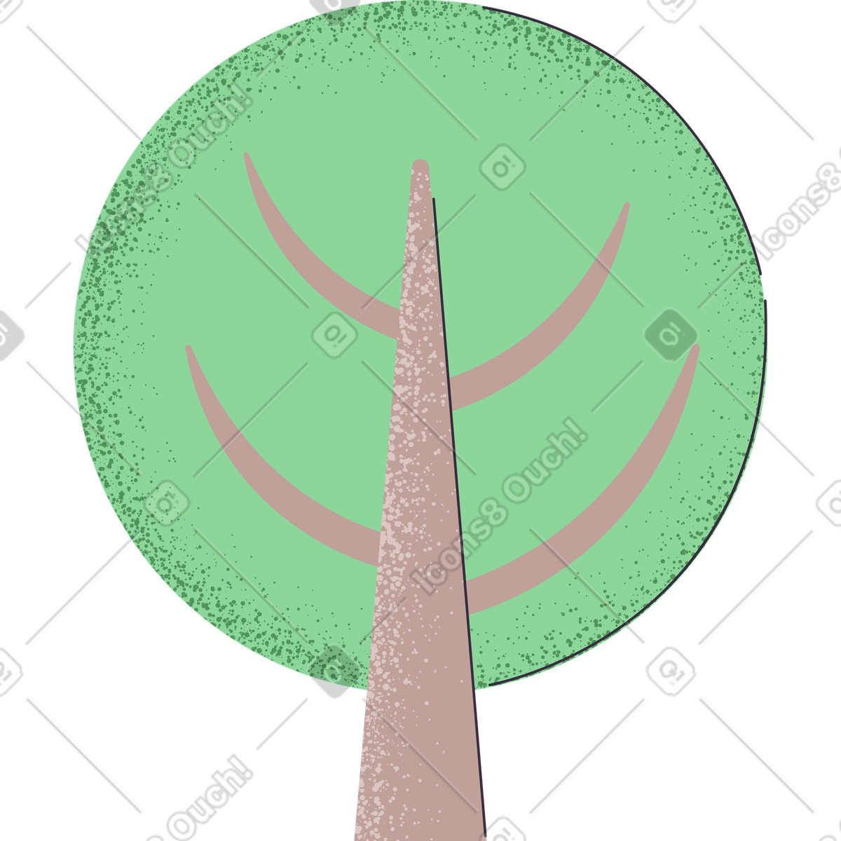 Tree illustration in Pale style download in PNG, SVG