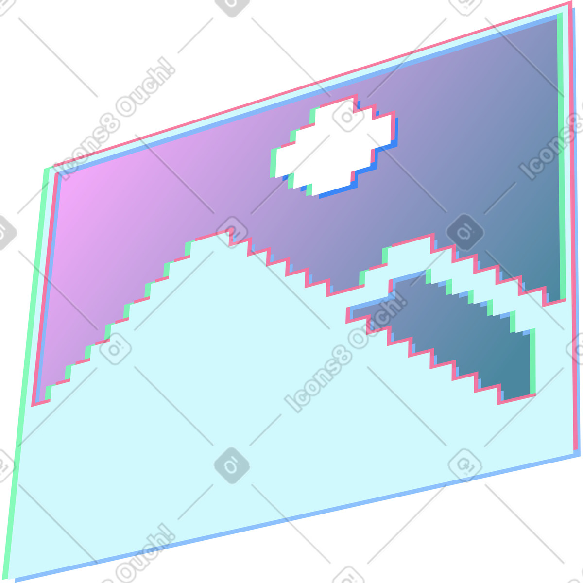 Illustration Fenêtre avec l'image dans le style Neon à télécharger aux formats PNG, SVG