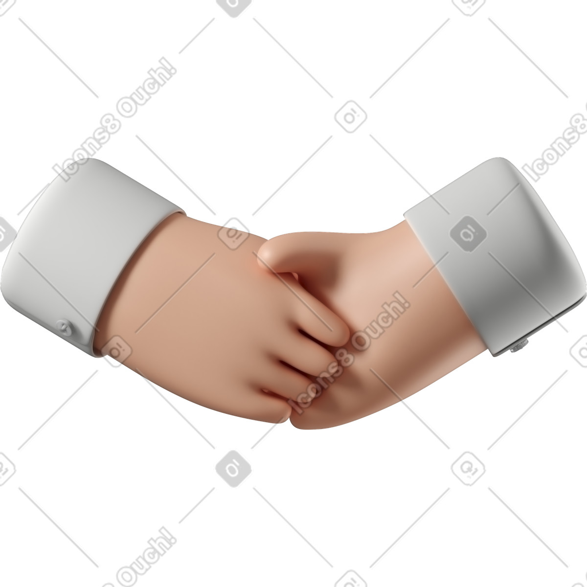 Stretta di mano delle mani pelle bianca illustrazione in stile 3D Hands Fun&Wild scarica in PNG, SVG