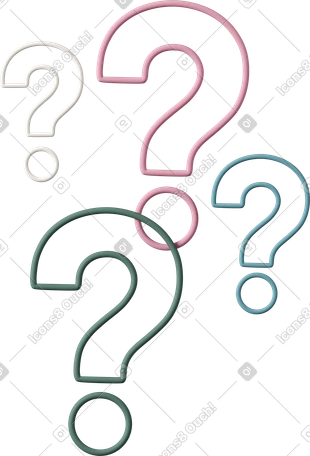 Punctuation Casual life スタイルの 3D question mark icon のイラストをPNG、SVG形式でダウンロード