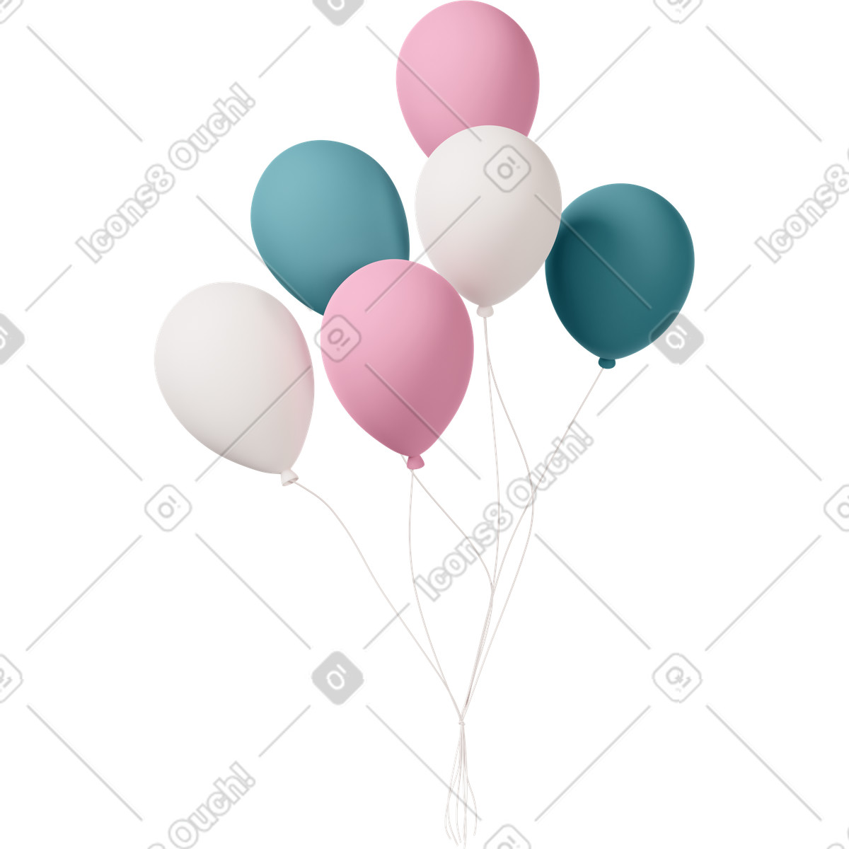 下载 3D Casual life 风格的 Balloons 插画，支持 PNG、SVG 格式
