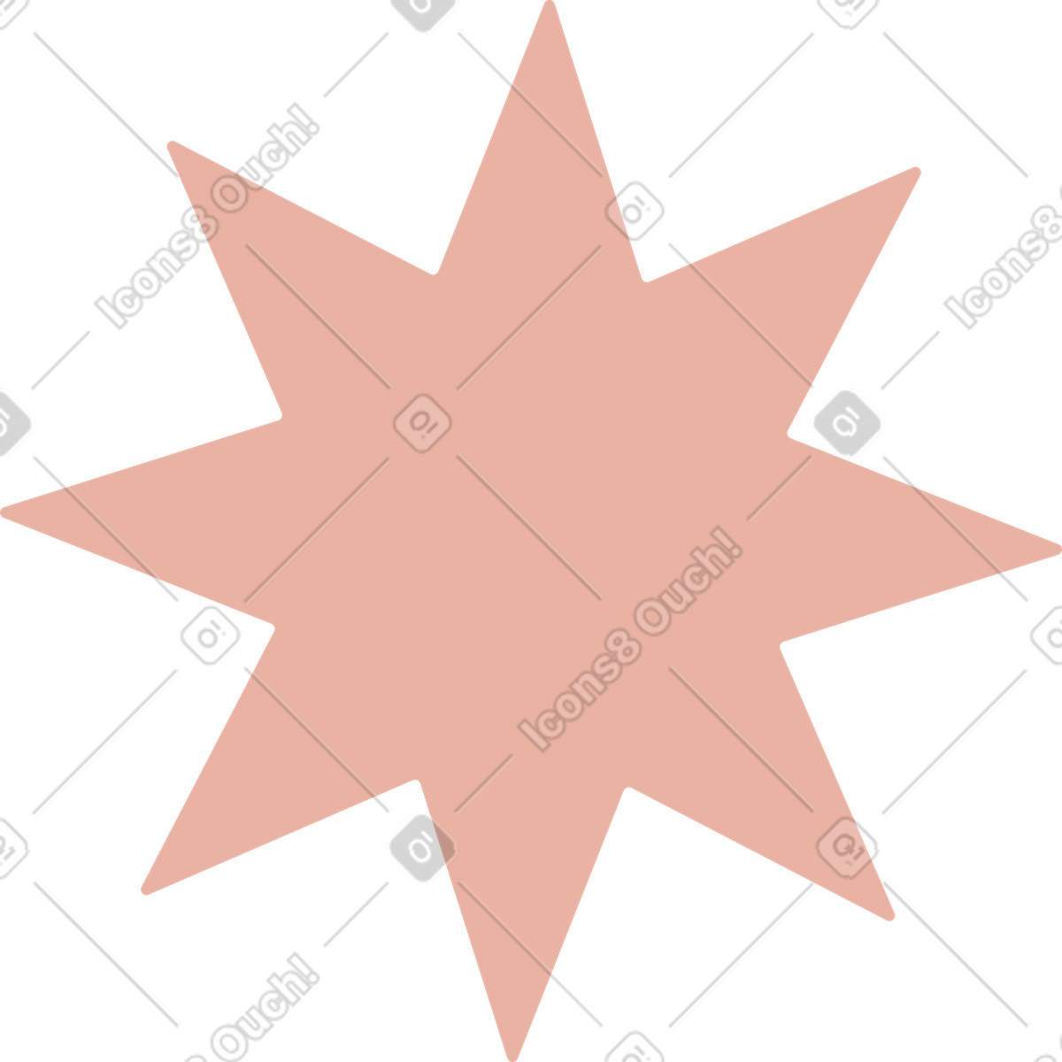 Ilustração de Estrela rosa oito pontas em no estilo Kiddo para baixar em PNG, SVG