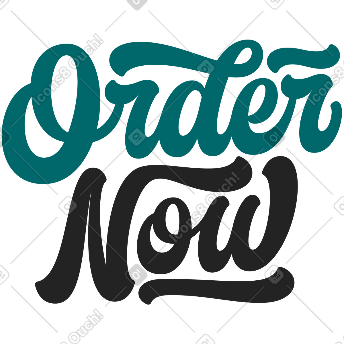 Illustration Commande de lettrage maintenant dans le style Sammy Line à télécharger aux formats PNG, SVG