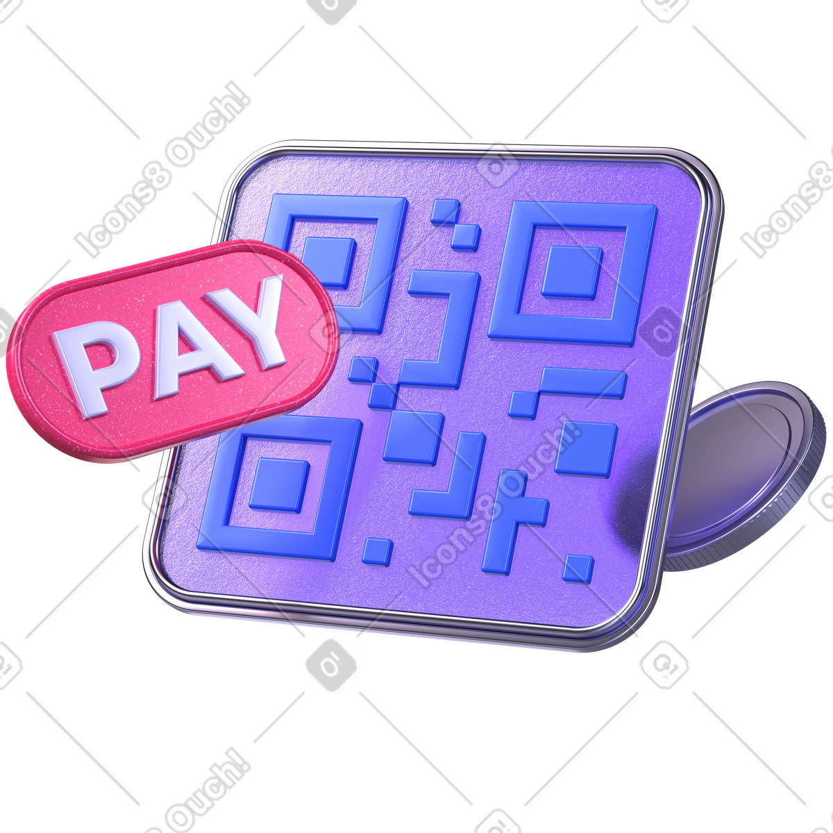 QR payment, Mobile checkout, Fast digital pay illustration in PNG, SVG
