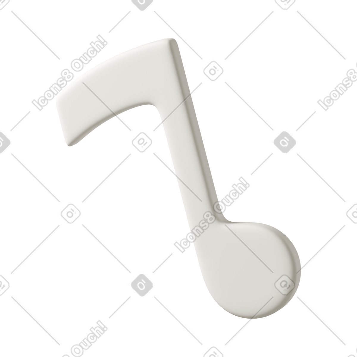 Illustration Close up of white musical note dans le style 3D Casual life à télécharger aux formats PNG, SVG
