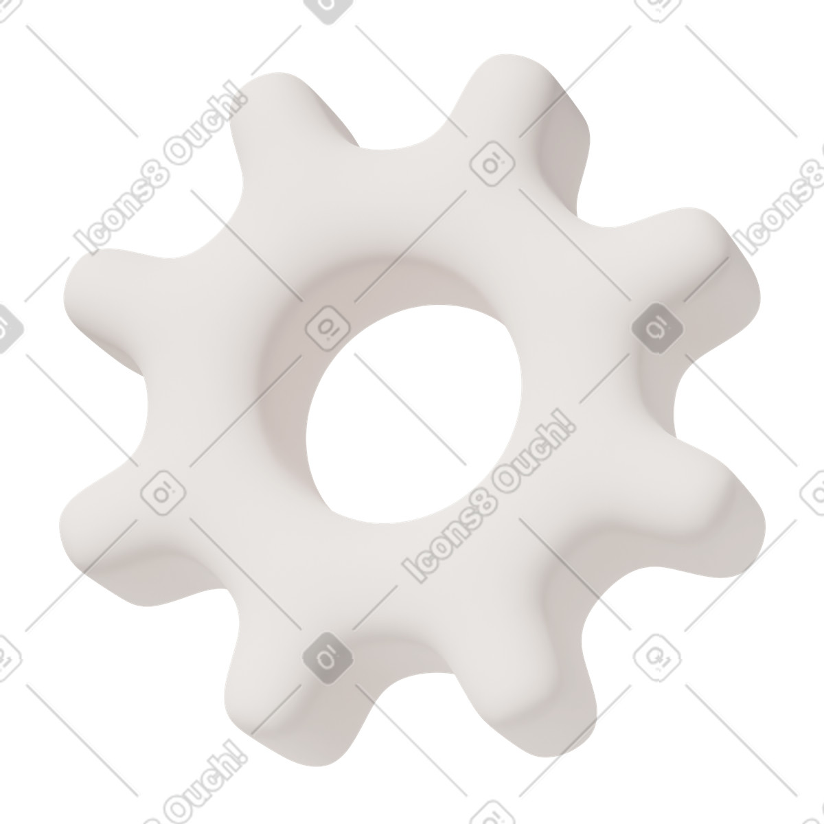 Ilustração de White gear em no estilo 3D Casual life para baixar em PNG, SVG