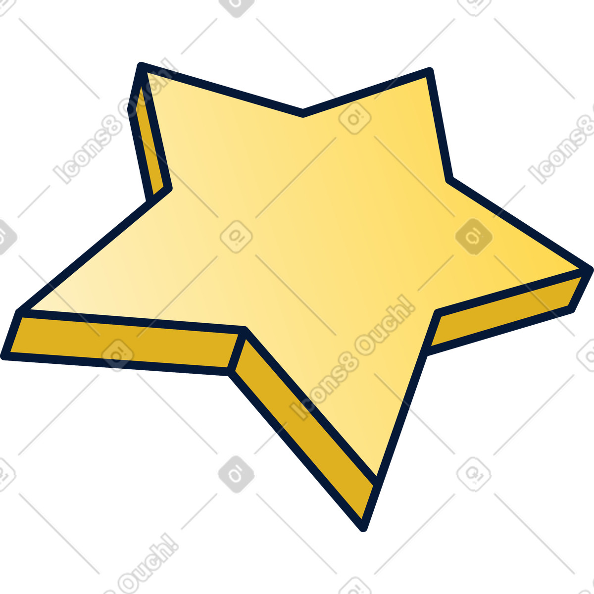 Five pointed yellow star illustration in Neat style download in PNG, SVG
