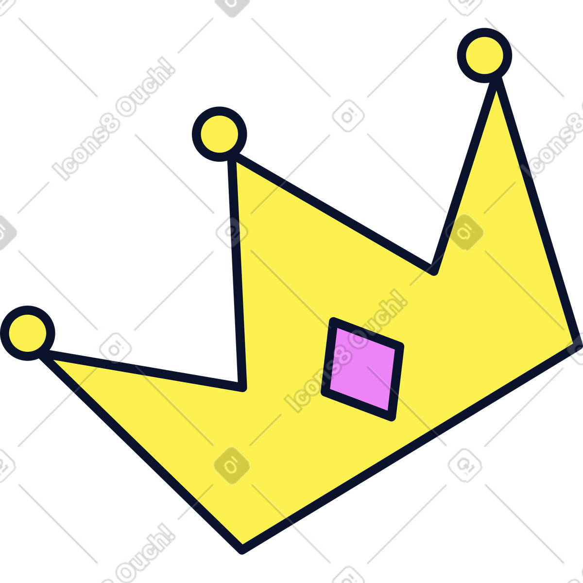 Ilustración Corona en estilo Flexy a descargar en PNG y SVG