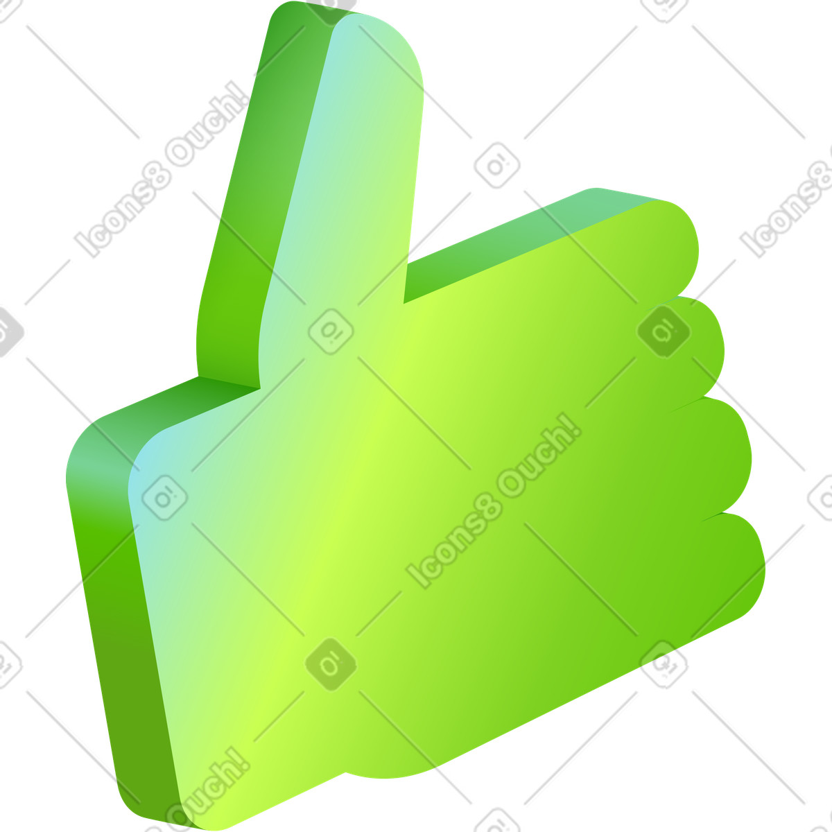 Daumen hoch symbol-Illustration im Isotech-Stil als Download in PNG, SVG