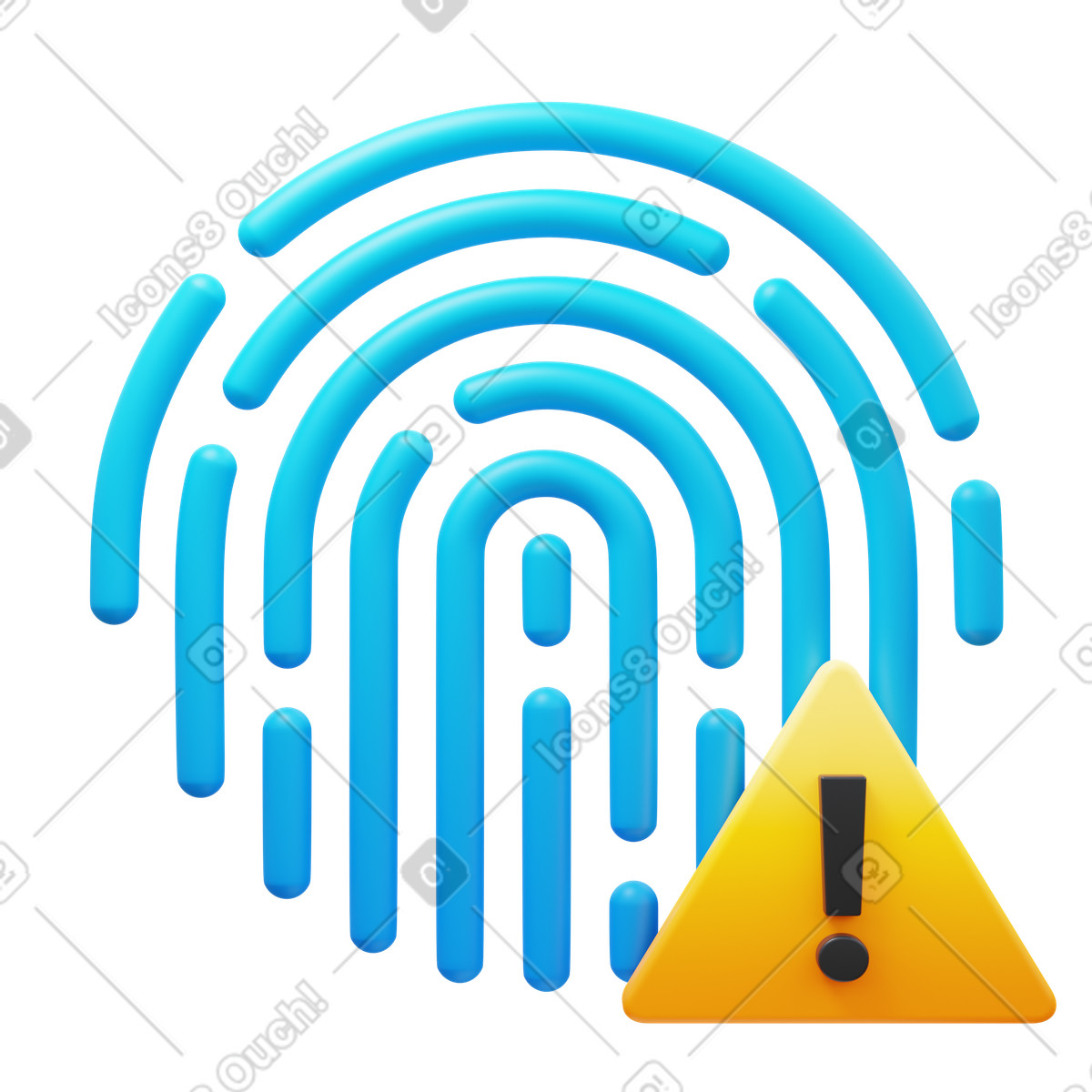 Fingerprint error illustrazione in stile 3D Fluency scarica in PNG, SVG