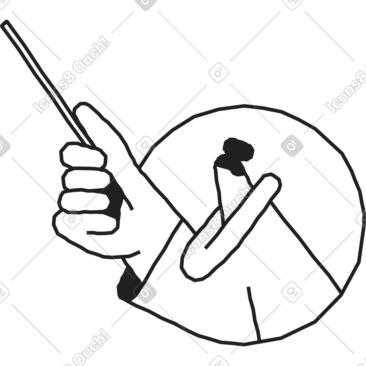 Woman with a pointer in a circle illustration in PNG, SVG