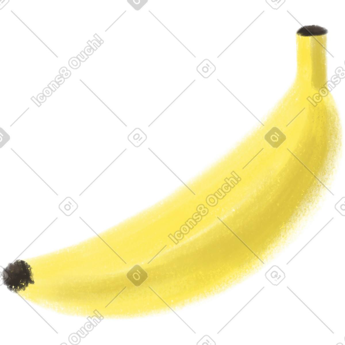 Banana illustration in Mushy style download in PNG, SVG