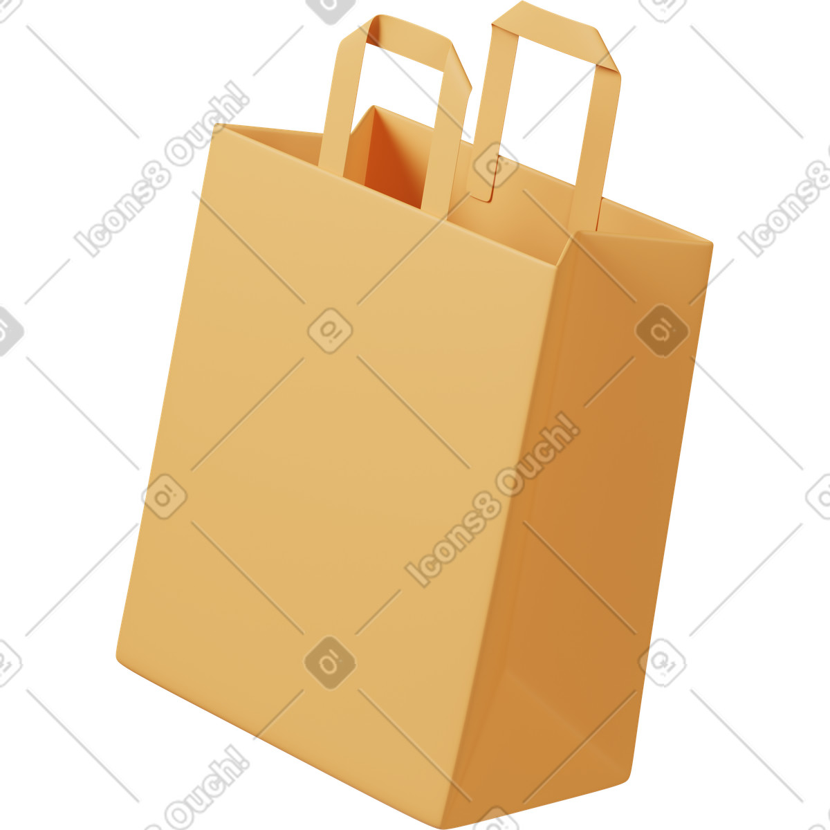 Ilustração de Yellow paper bag em no estilo 3D Casual life para baixar em PNG, SVG