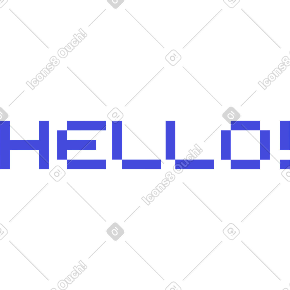 Ilustración Letras hola! texto en estilo 8bit a descargar en PNG y SVG