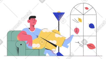 Man enjoying autumn weather PNG, SVG