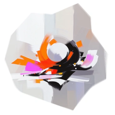 A composition featuring swirling lines and dynamic shapes, creating a sense of movement across the canvas. The ink flows in various directions, forming intricate patterns that interlace with one another. Some shapes are sharp and angular, while others are smooth and rounded, adding contrast to the overall design. The interplay of light and shadow highlights the depth and texture of the ink, giving the illusion of three-dimensionality within the abstract arrangement.