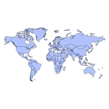 A world map is displayed, constructed from intricate wireframes and digital grids. The map features outlines of continents and countries, each formed by interconnected lines and geometric shapes. The grid system overlays the map, creating a structured look with various segments marked by intersecting horizontal and vertical lines. The wireframe elements have varying thicknesses, adding depth to the overall design. Some areas of the map feature circular nodes representing major cities, connected by lines that mimic travel routes. The entire map is presented in a clean, technical style, emphasizing the digital nature of the design.