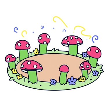 A fairy ring serving as a hidden entrance to an underground fairy kingdom.