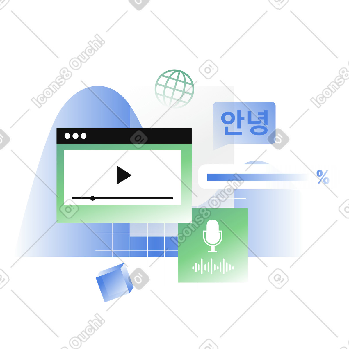Educational video for online education illustration in PNG, SVG