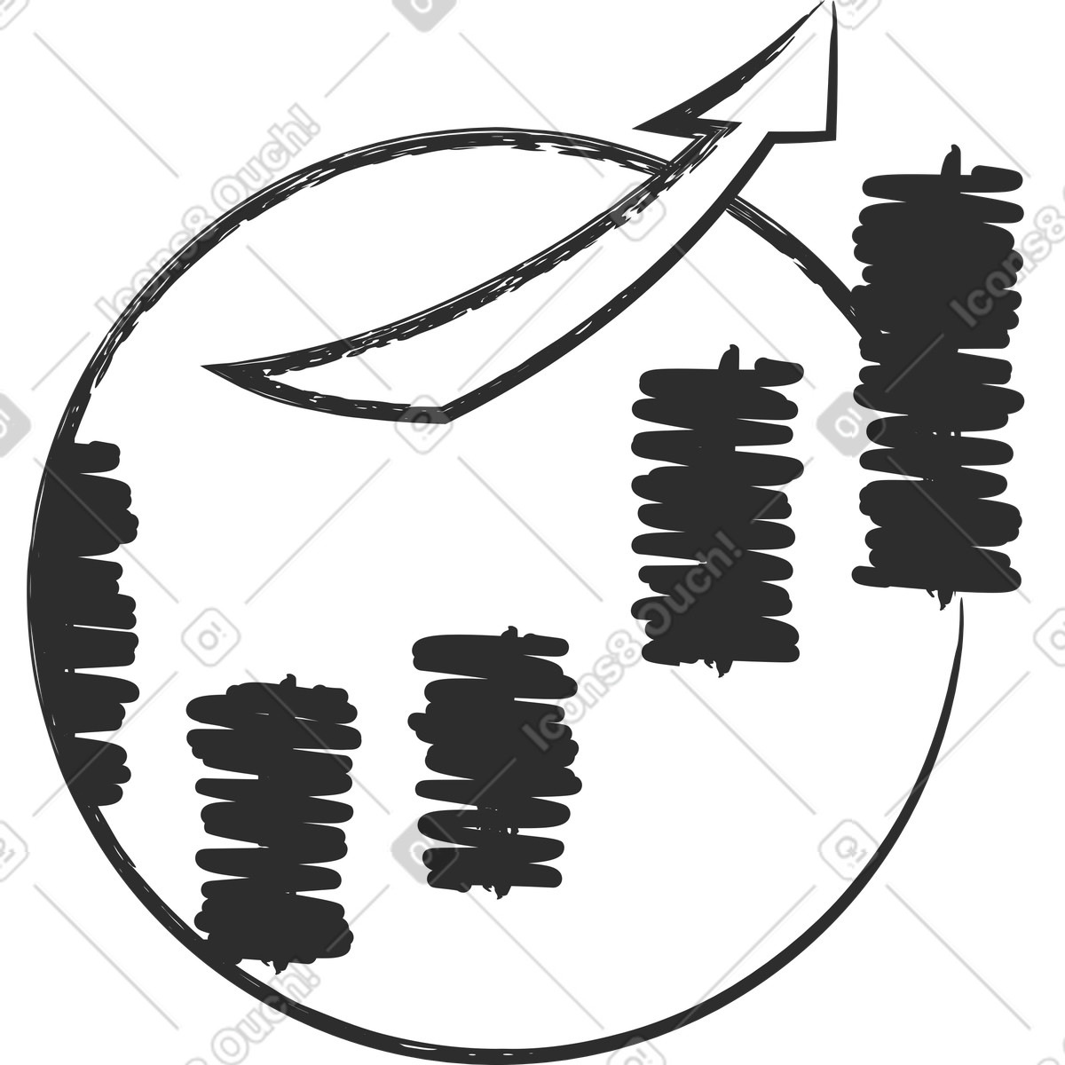 Icona di crescita economica illustrazione in stile Graphite scarica in PNG, SVG