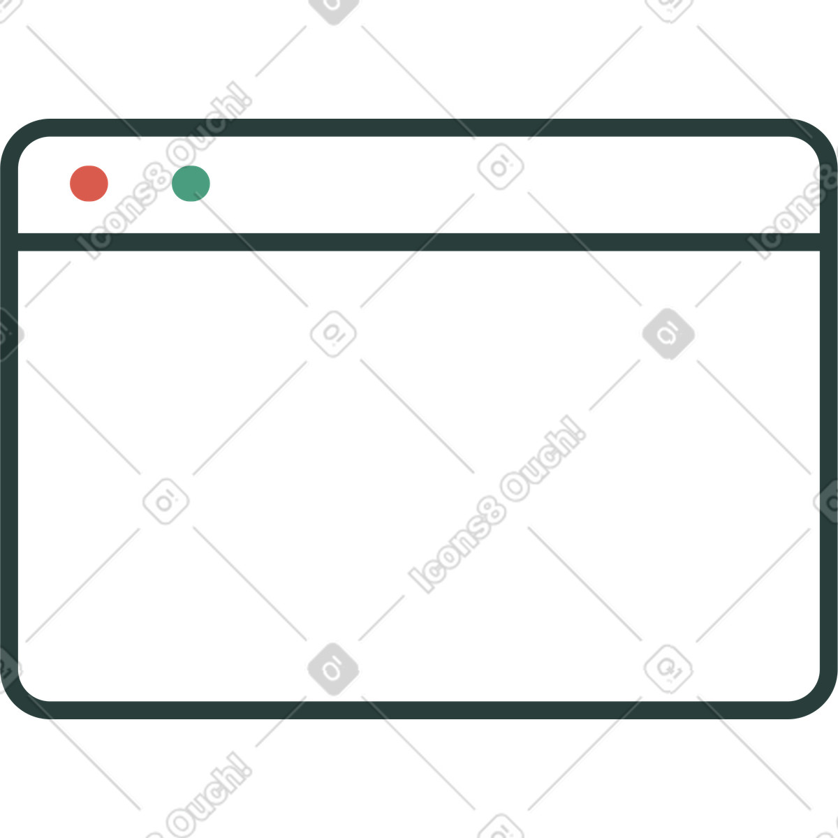 Macaroni スタイルの ブラウザウィンドウ のイラストをPNG、SVG形式でダウンロード