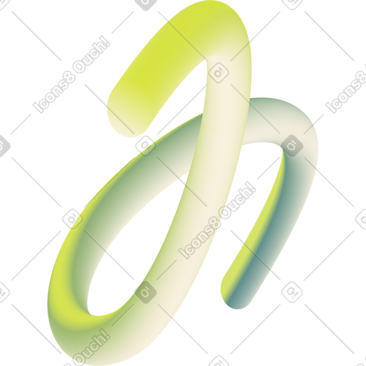 Illustration Green curved shape dans le style Forms à télécharger aux formats PNG, SVG