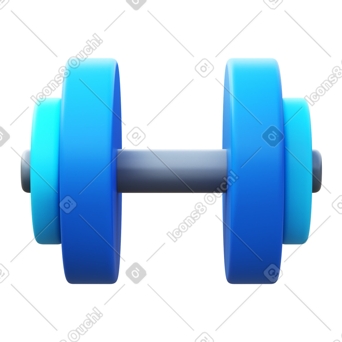 下载 3D Fluency 风格的 Dumbbell 插画，支持 PNG、SVG 格式