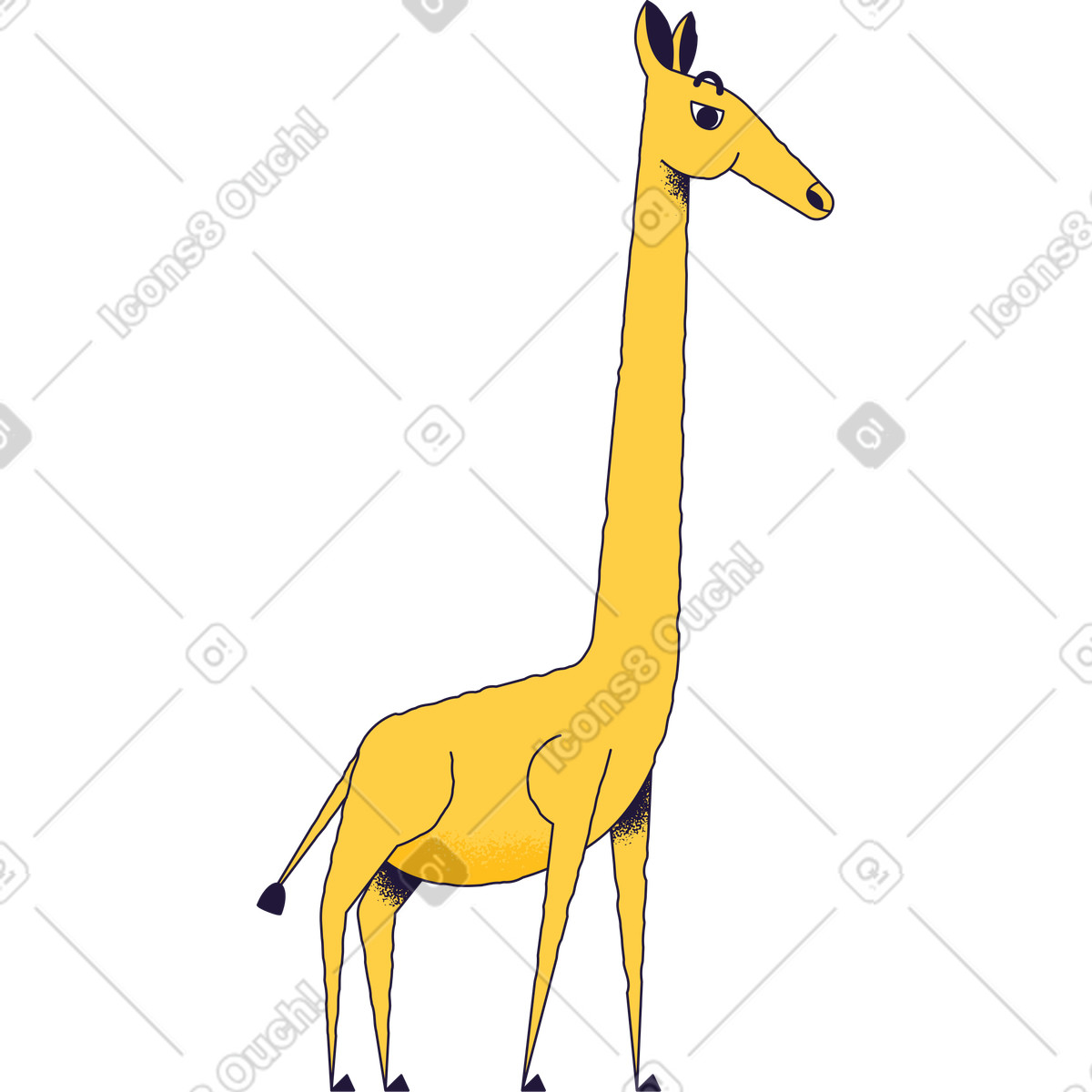 Ilustração de Girafa em no estilo Conifer para baixar em PNG, SVG