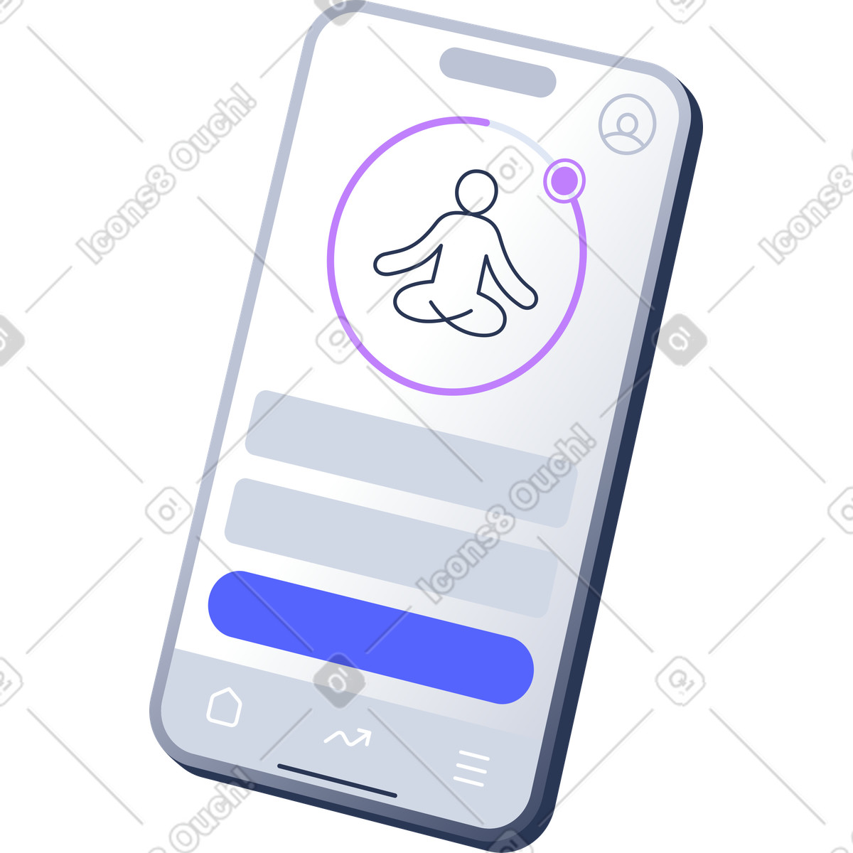 Illustration Application de méditation dans le style Lucent à télécharger aux formats PNG, SVG