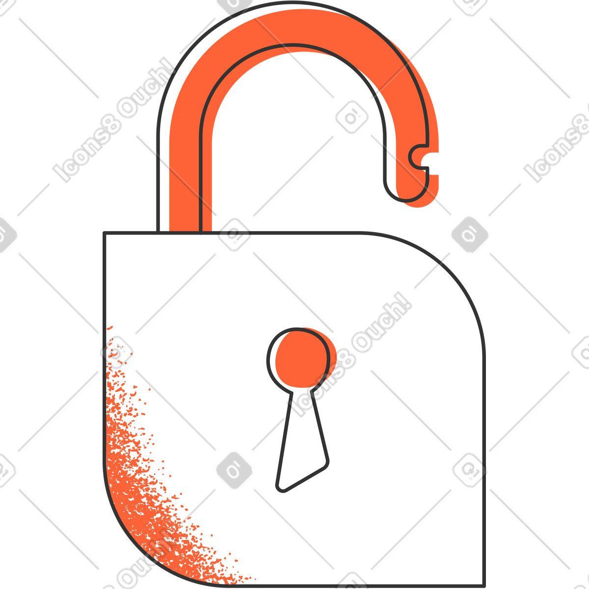 下载 Crayon 风格的 锁解锁 插画，支持 PNG、SVG 格式