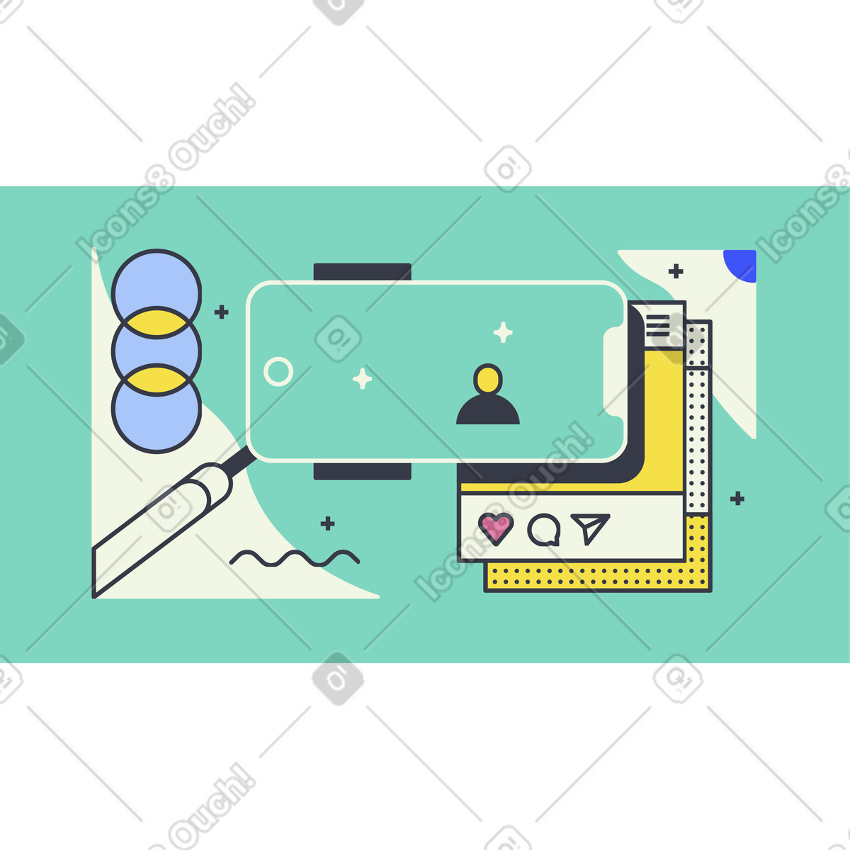 Blogging illustration in PNG, SVG