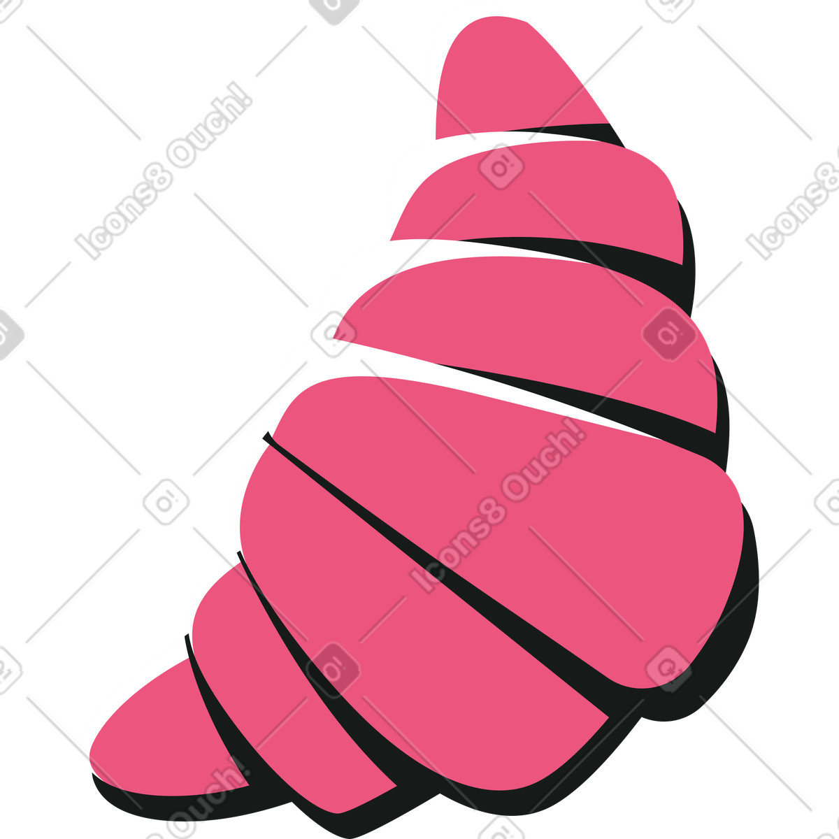 Französisches croissant-Illustration im Lounge-Stil als Download in PNG, SVG
