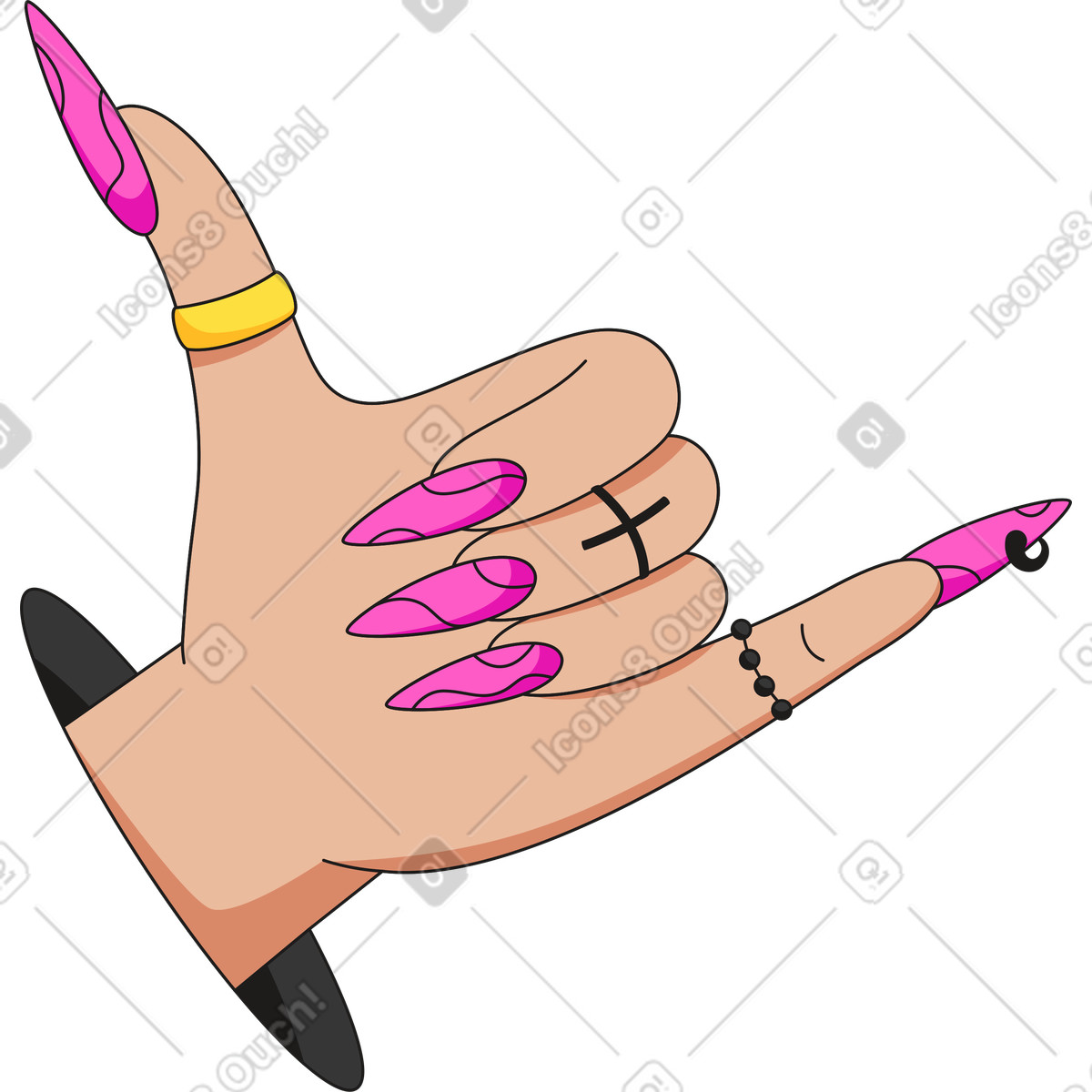 Ruf mich an-Illustration im Moji-Stil als Download in PNG, SVG