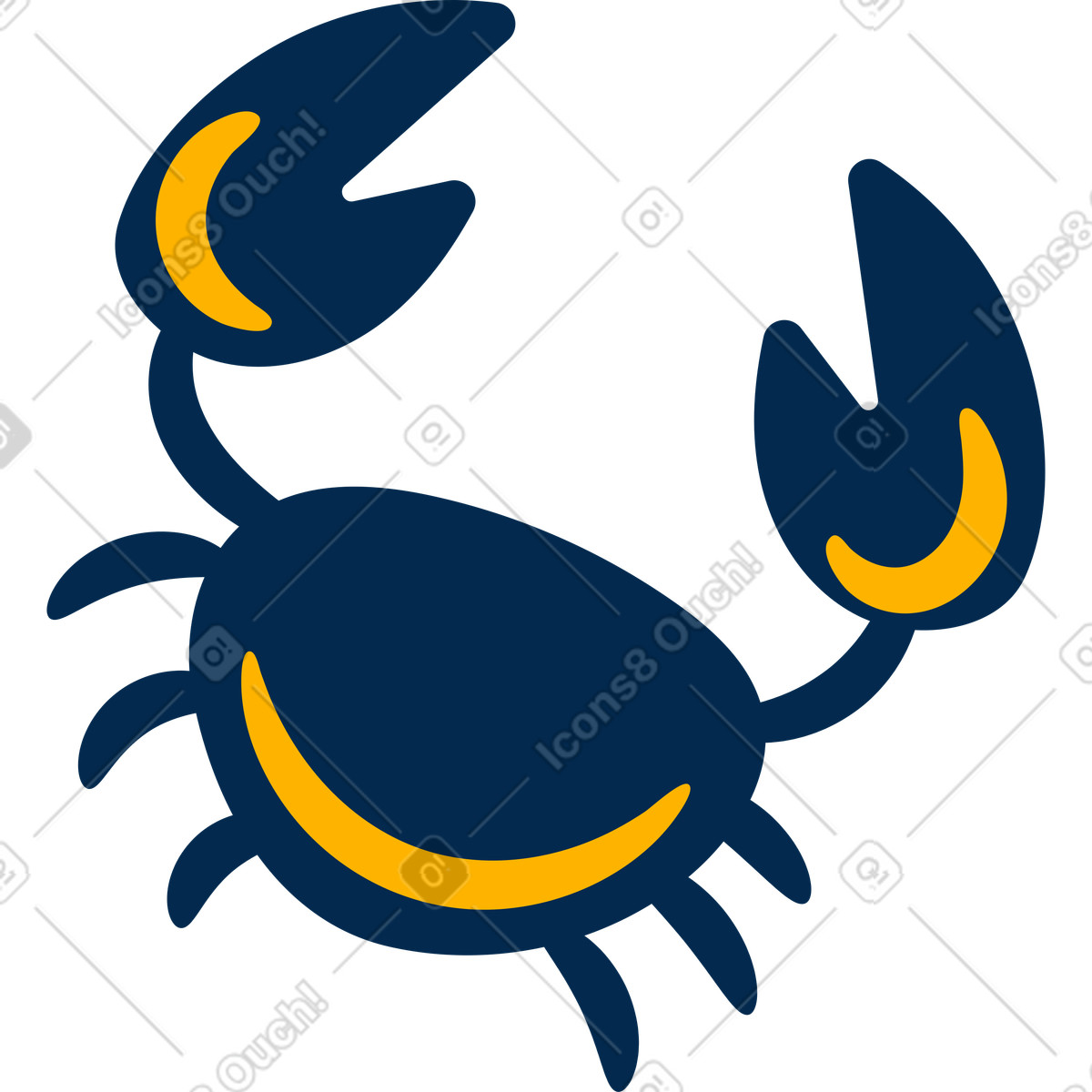 Flame スタイルの カニ のイラストをPNG、SVG形式でダウンロード