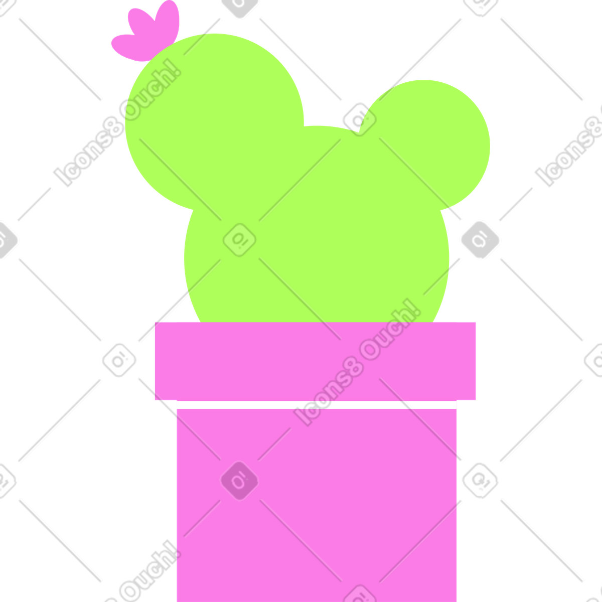 Cactus illustration in Mellow style download in PNG, SVG