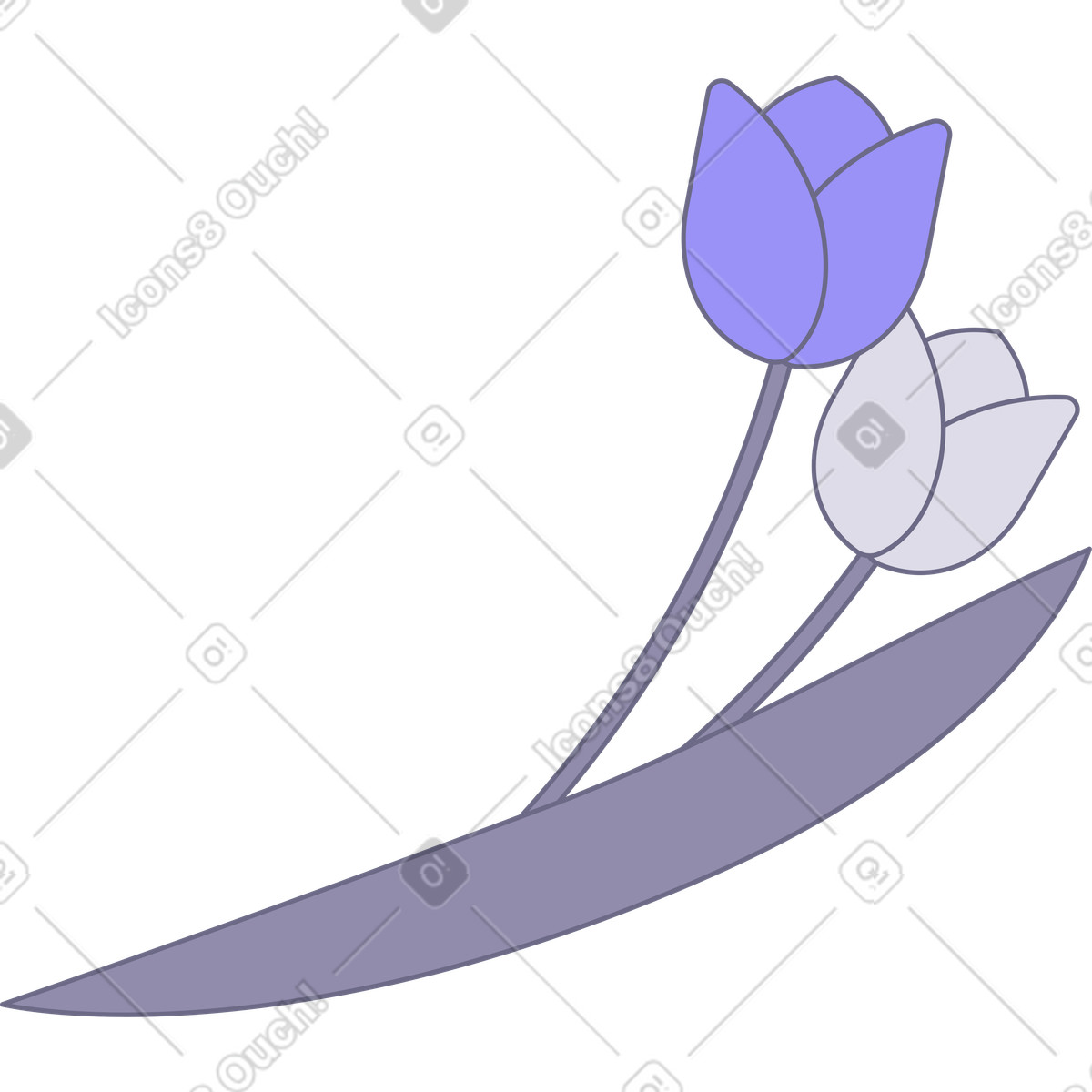 下载 Modul 风格的 郁金香 插画，支持 PNG、SVG 格式