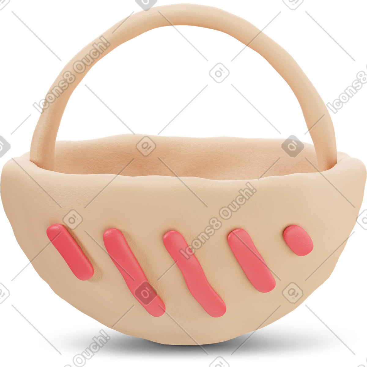 Ilustración Cesta de halloween vacía en estilo 3D Stripy a descargar en PNG y SVG