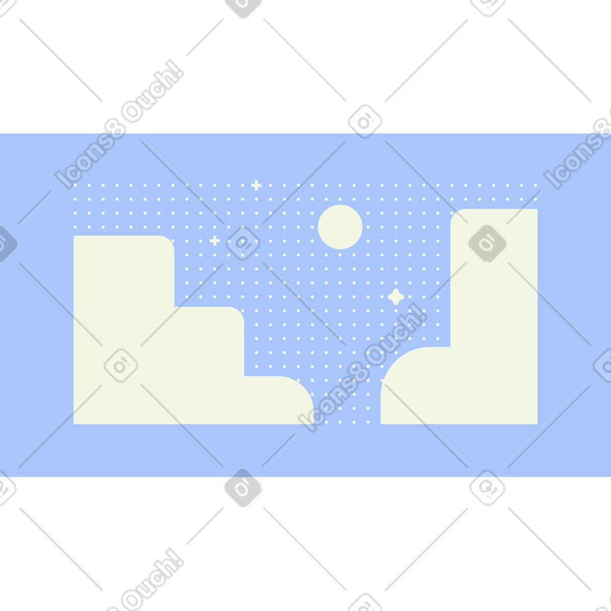 Cityscape illustration in Abstract style download in PNG, SVG