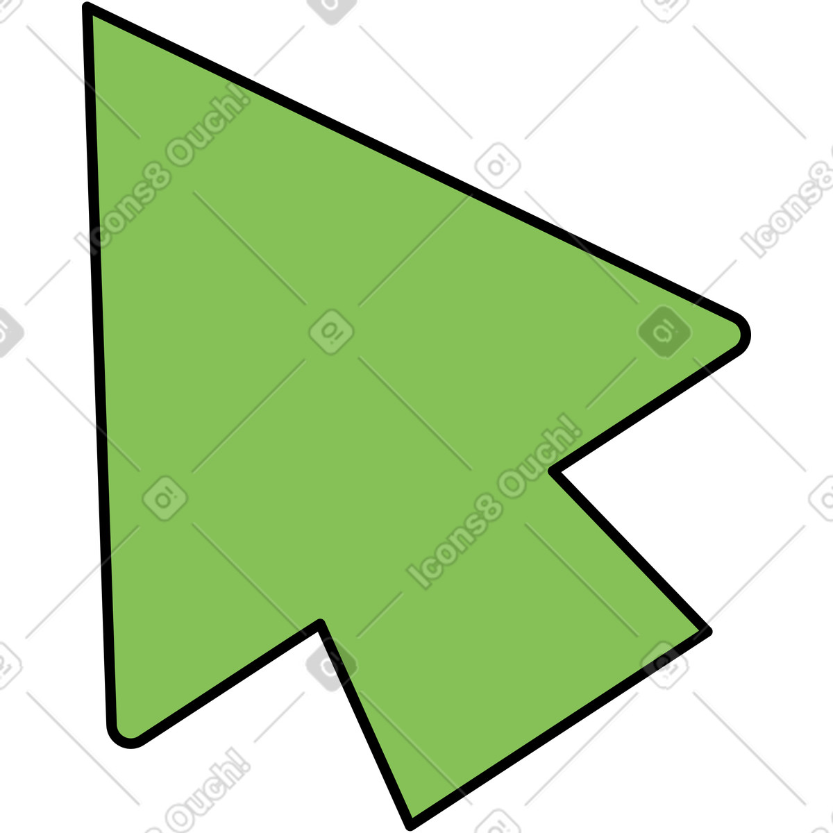 Green arrow illustration in Isometric style download in PNG, SVG