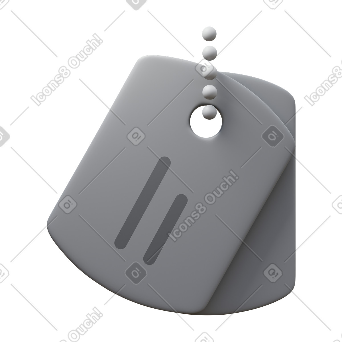 Ilustración Dog tag en estilo 3D Fluency a descargar en PNG y SVG