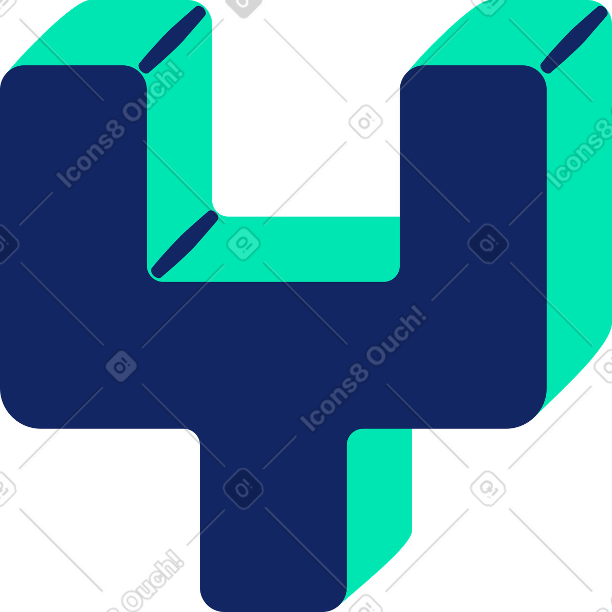 Buchstabe y-Illustration im Cyborg-Stil als Download in PNG, SVG